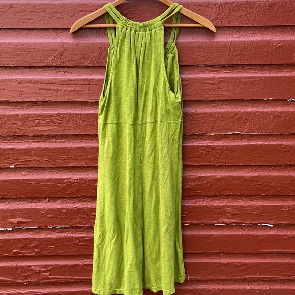 Athleta Antique Gold/Olive Green Double Strap Racerback Athletic Dress Women's S - Picture 3 of 5